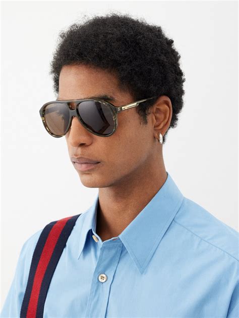 gucci bee sunglasses aviator|Gucci aviator sunglasses men's.